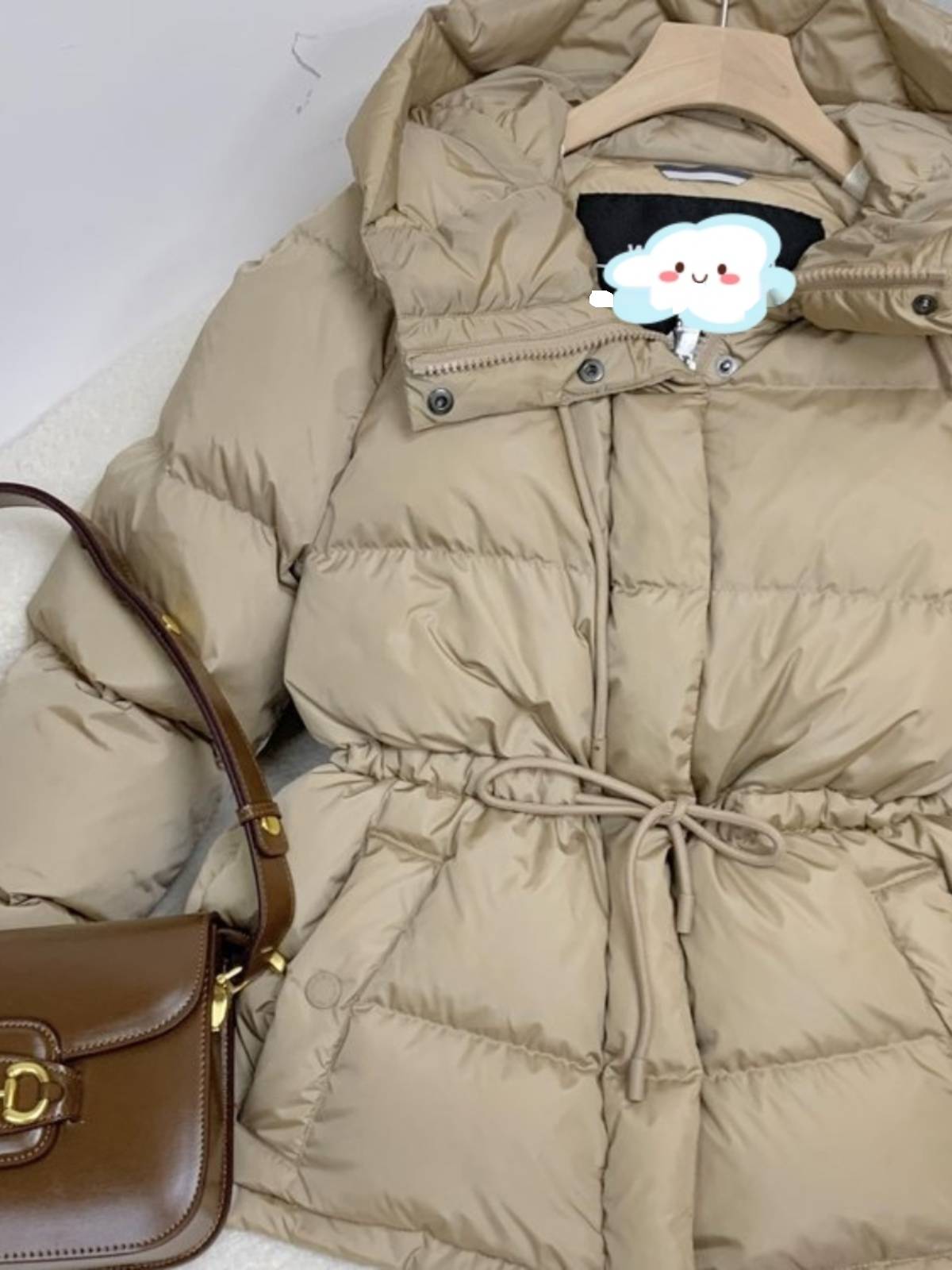 90 white duck down hooded pumping rope down jacket