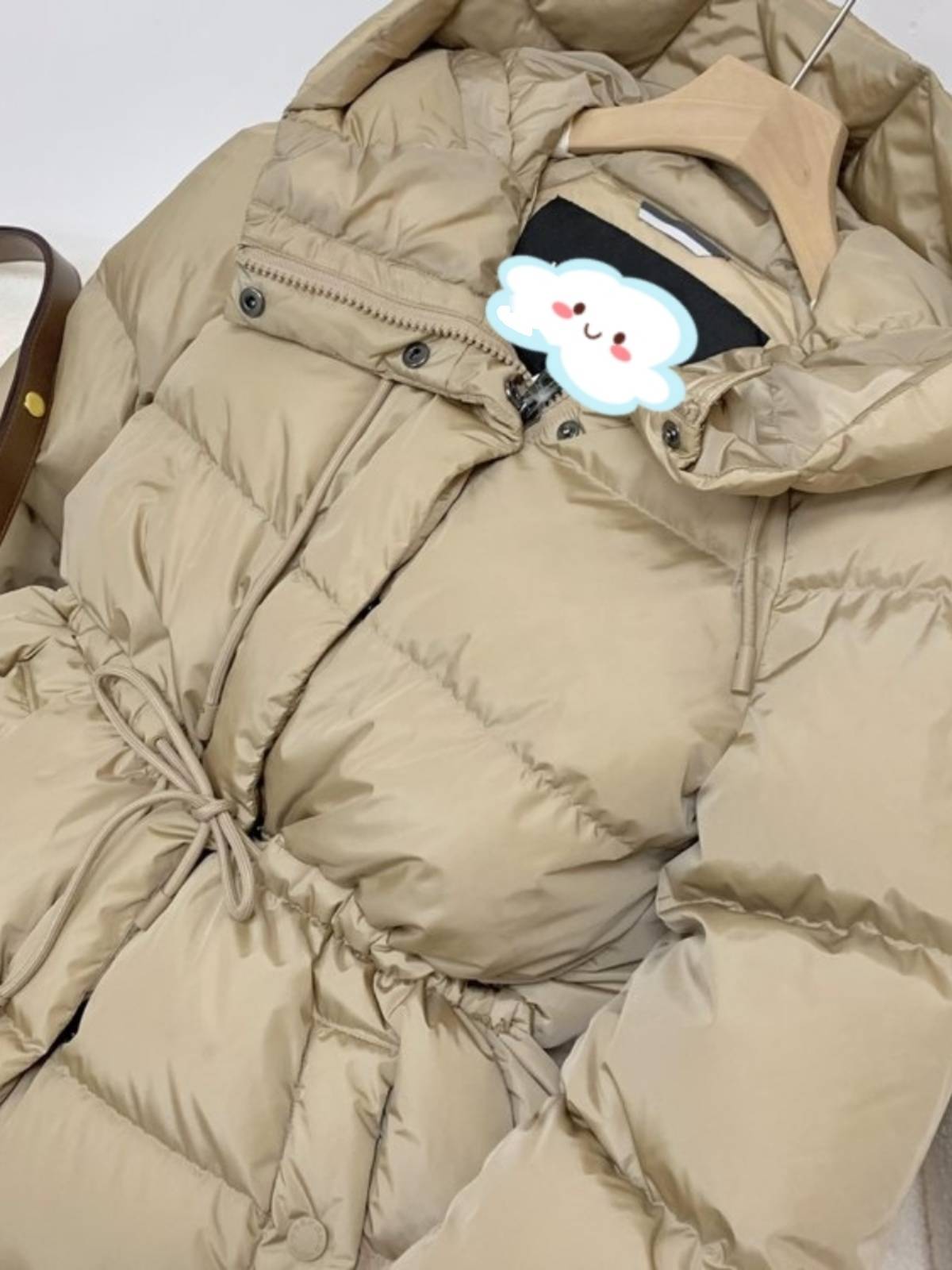 90 white duck down hooded pumping rope down jacket