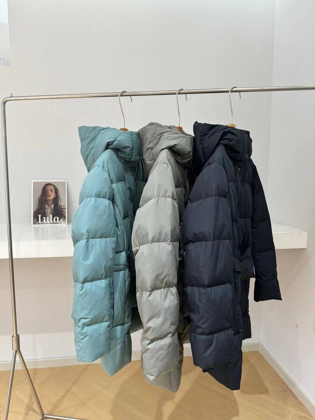 Lulu family duck down mid -length waist down jacket