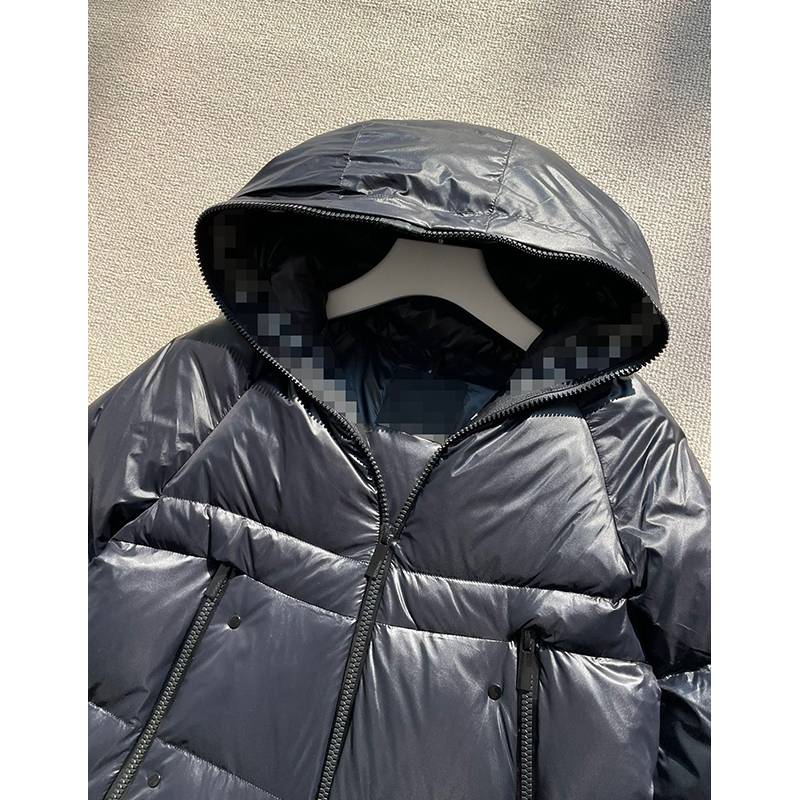 Thick large quilt models!Ribbon with hat goose velvet down jacket