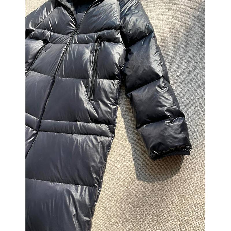 Thick large quilt models!Ribbon with hat goose velvet down jacket