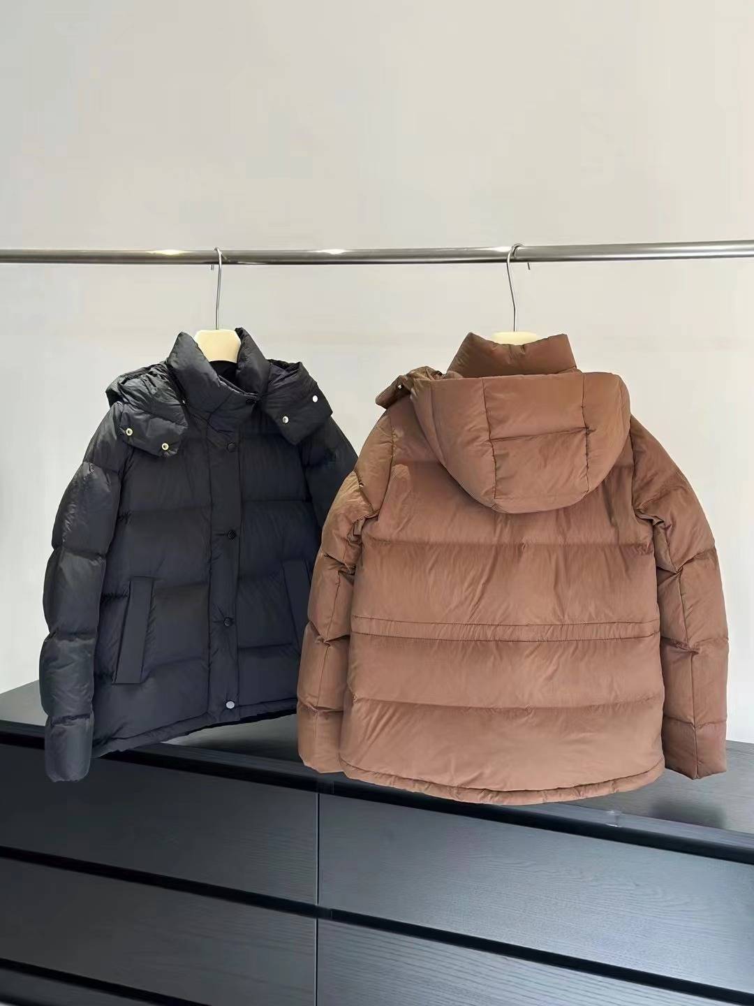 Samsung 90 white duck down fluffy full and full -hooded waist short bread bread down jacket winter