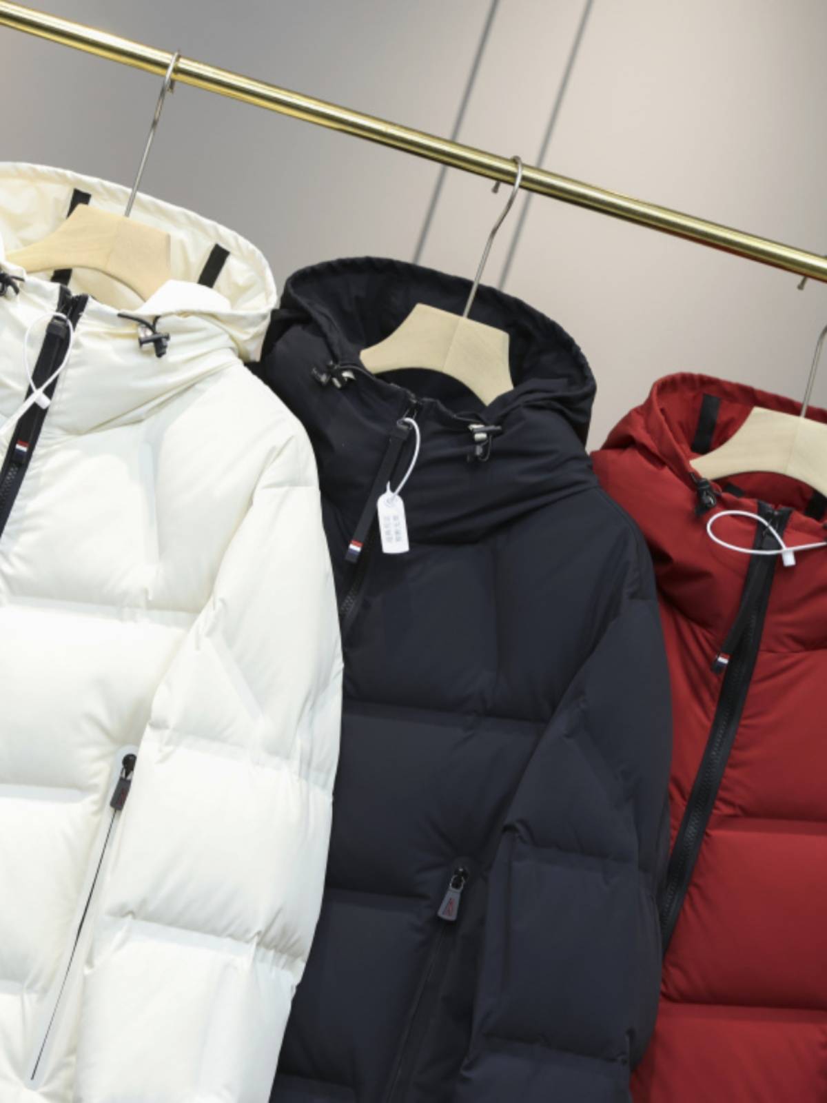 Men's white duck velvet warm thickened down jacket jacket