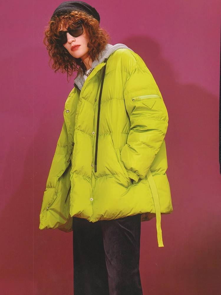 Brand cutting the European and American style down jacket cotton outer jacket Women's original single -end goods foreign green MZAD5678917