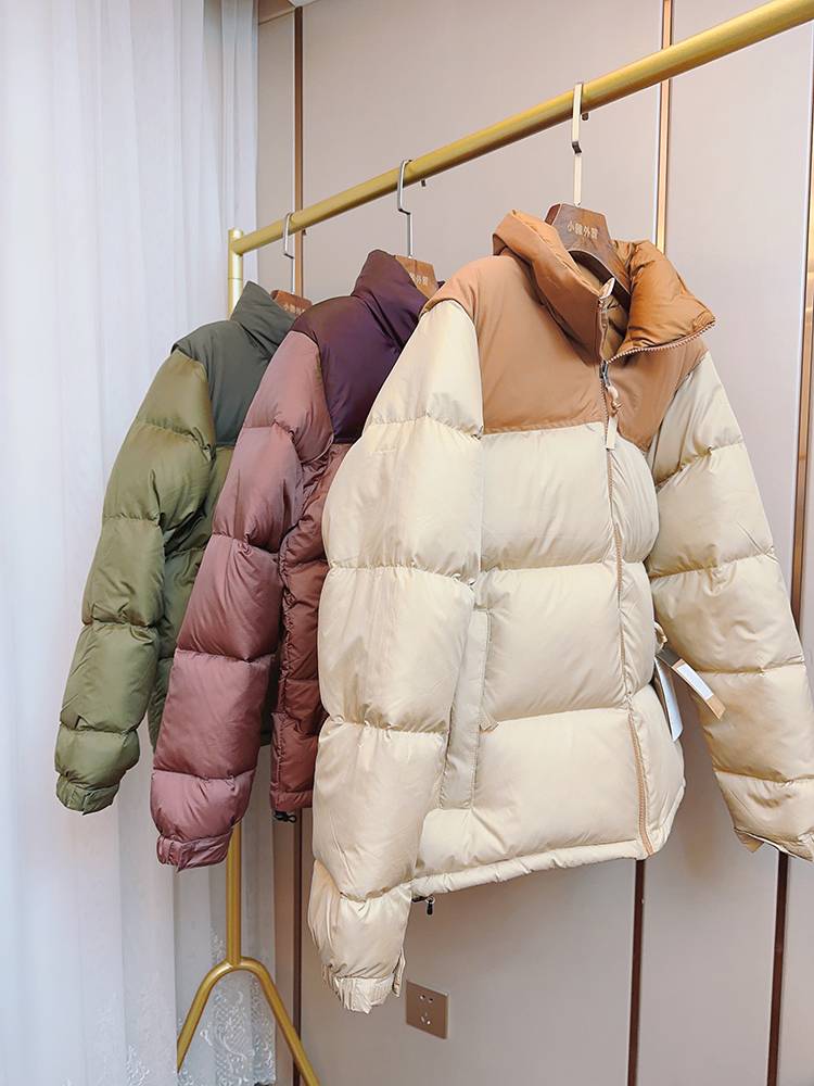 Leisure short stand -up collar fluffy thick solid down jacket