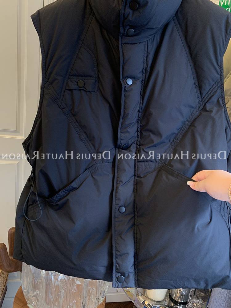 Poly -collar bread down jacket vest vest thick outer jacket girl