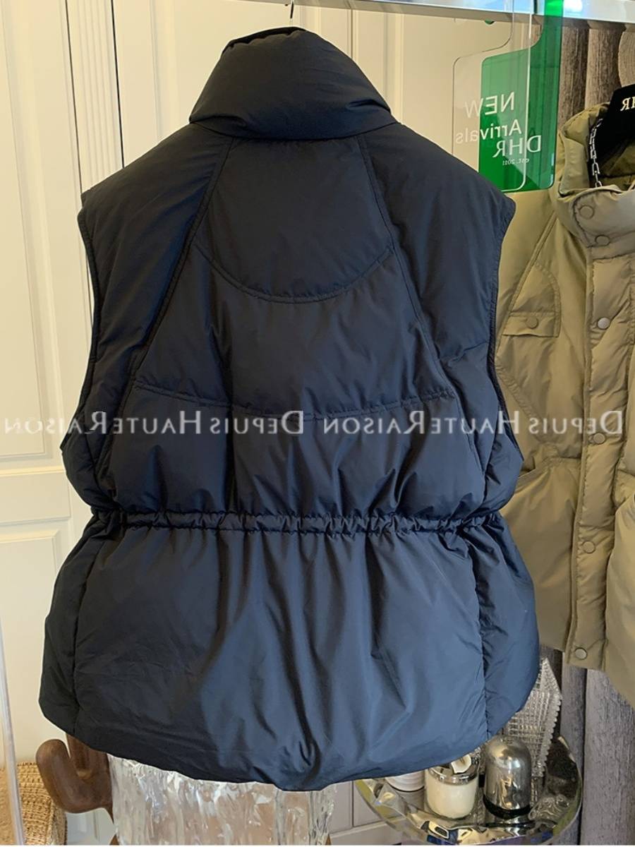Poly -collar bread down jacket vest vest thick outer jacket girl