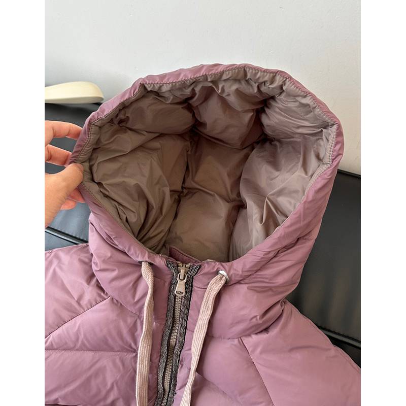 2023 autumn and winter new 90 big white goose down jacket jacket women's winter warm slimming and thin yuan single