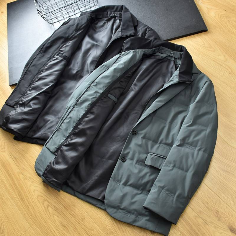 First -line benefits!You can remove the lead!90 velvet scissors medium long down jacket men's winter business suit jacket