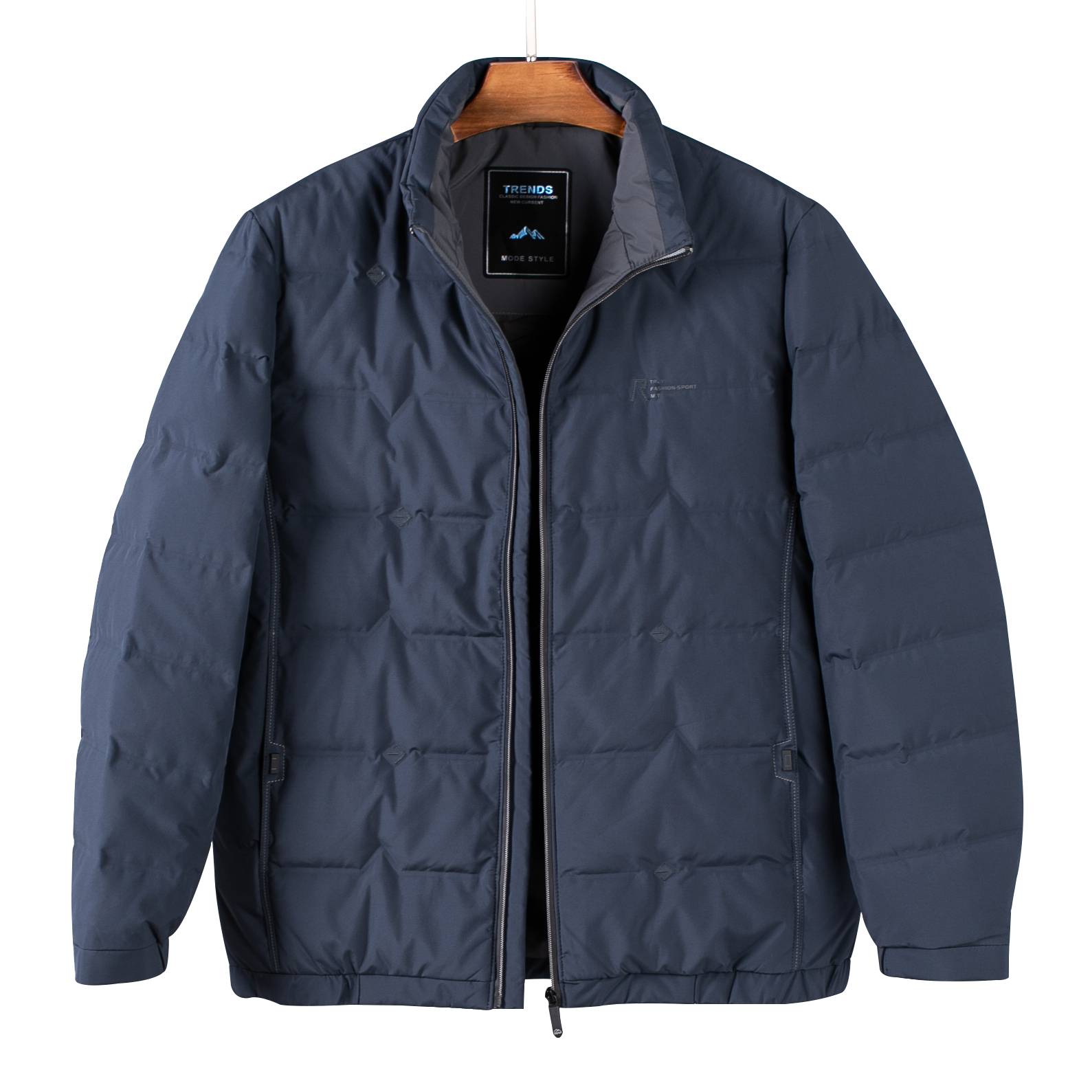 Middle -aged men's winter short stand -up collar casual down jacket