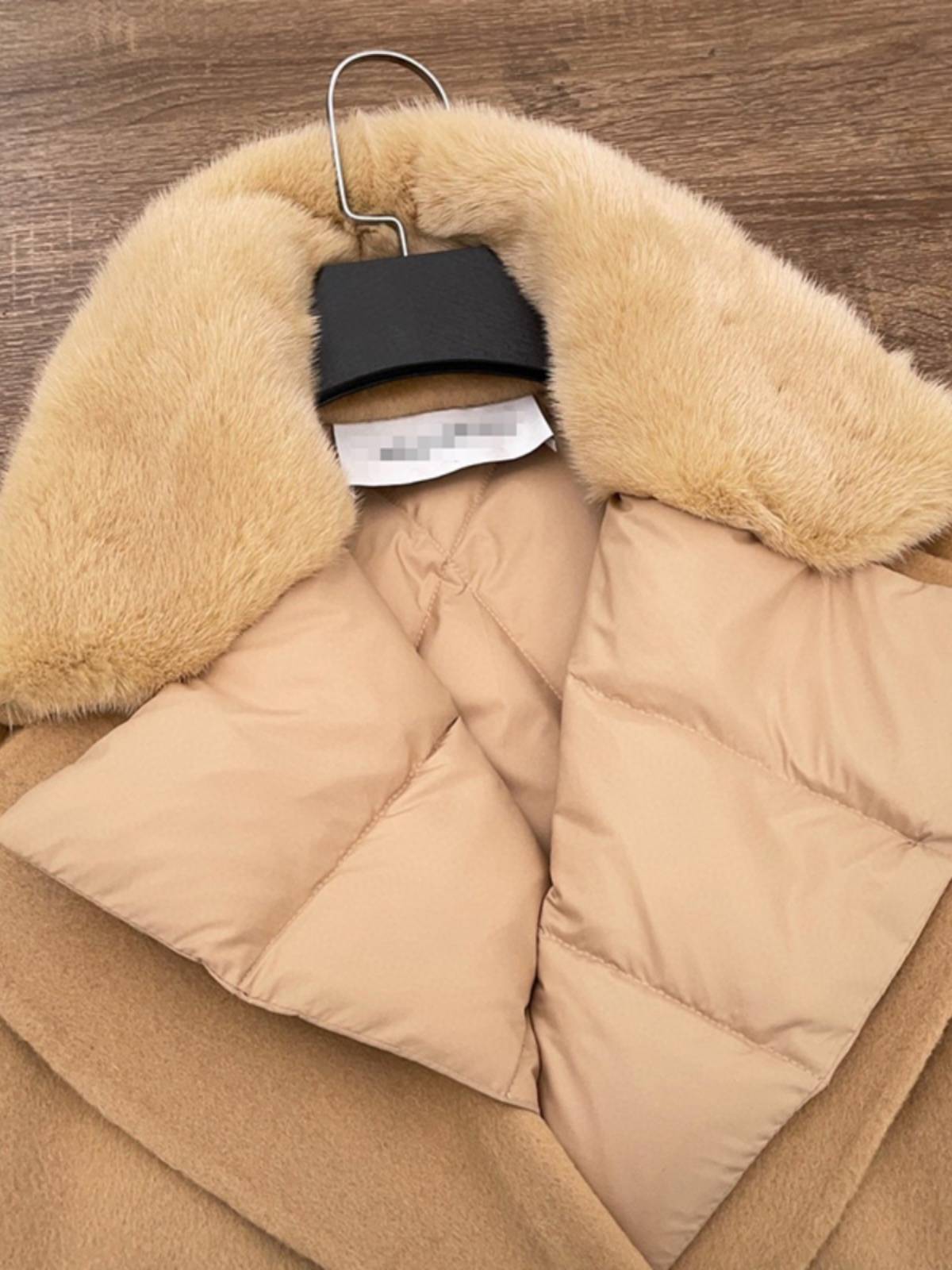 2023 new cashmere mid -length double -sided woolen jacket, white goose velvet down jacket water mink wool collar