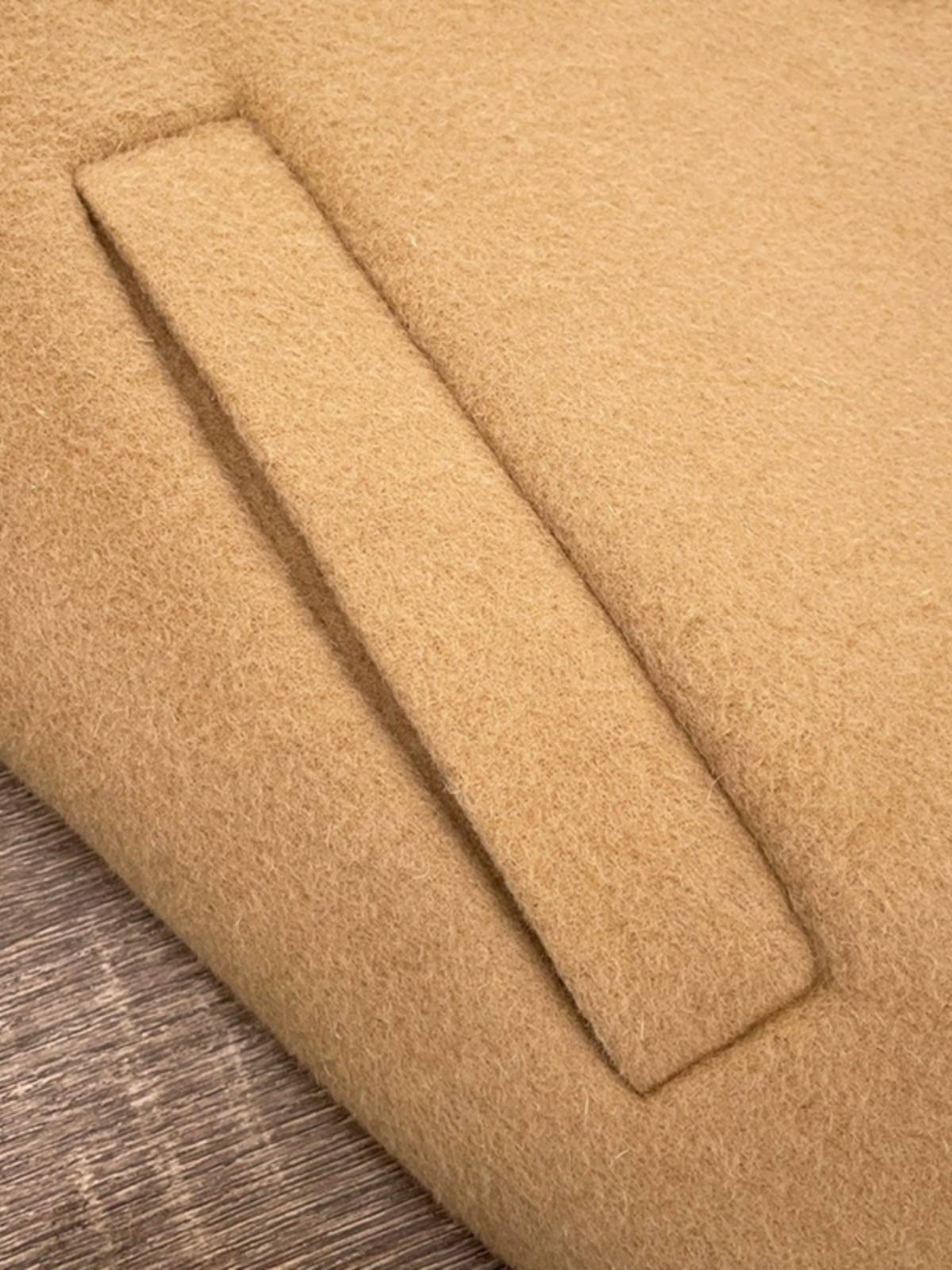 2023 new cashmere mid -length double -sided woolen jacket, white goose velvet down jacket water mink wool collar