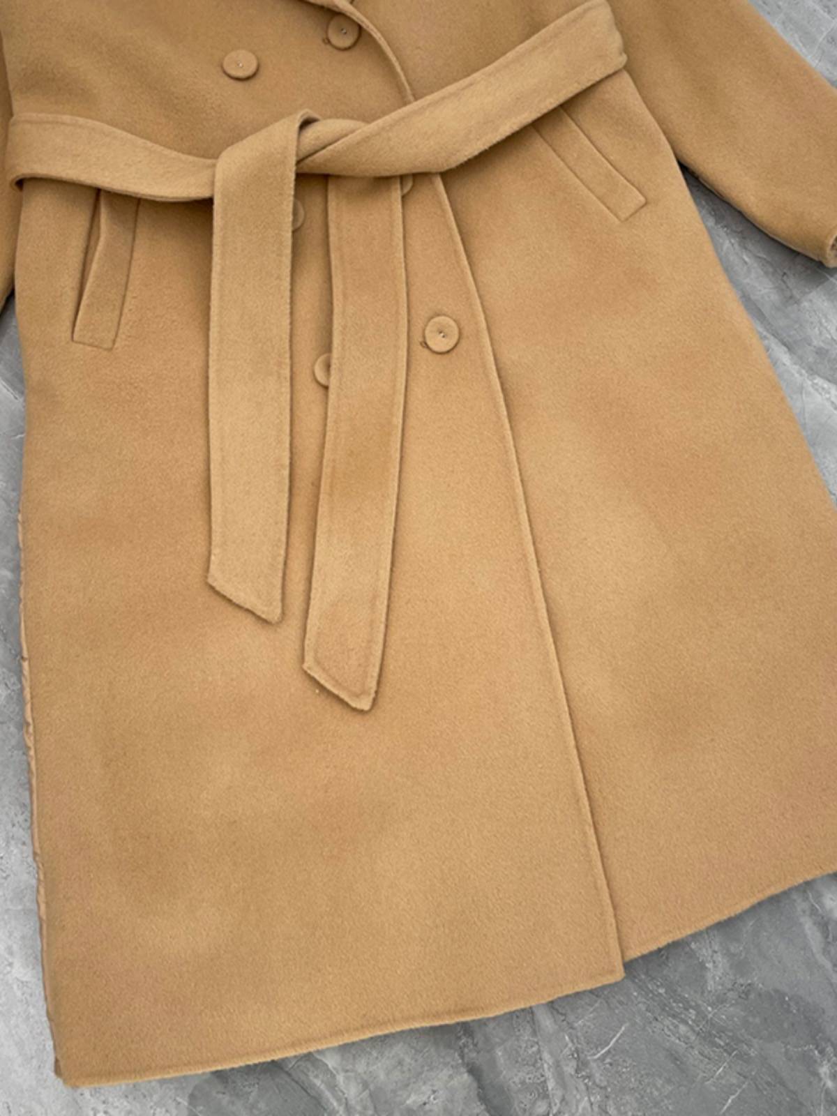 2023 new cashmere mid -length double -sided woolen jacket, white goose velvet down jacket water mink wool collar