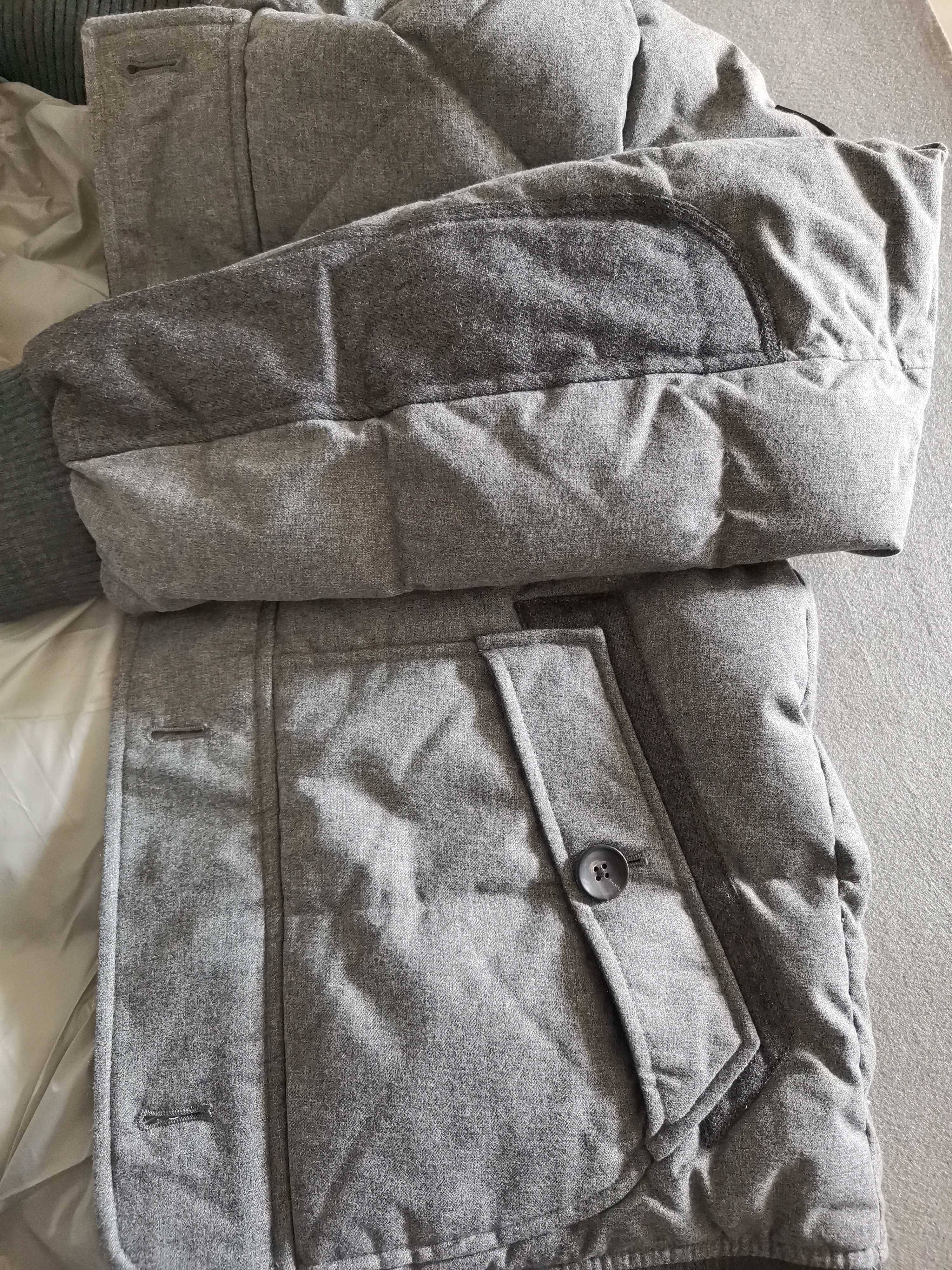 German hand -carved HandStich gray duck down woolen ingredients down jackets men's jackets down jacket L code
