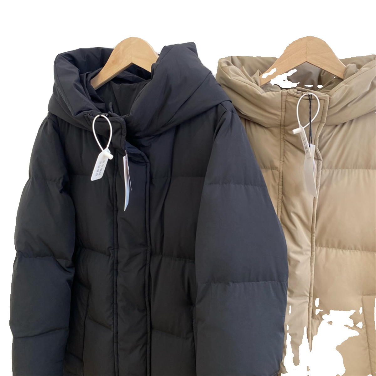 Outer single 90 white goose down rice DuPont three anti -keeping thick real caps, long -length bun clothes down jacket women's winter