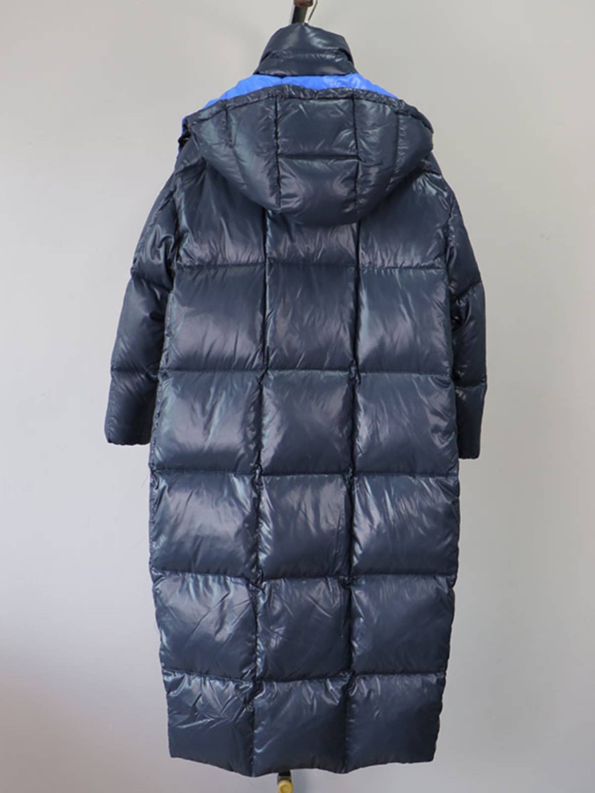 High -end quality down jacket long over -knee temperament thickened 90 white goose velvet jacket casual loose and thin