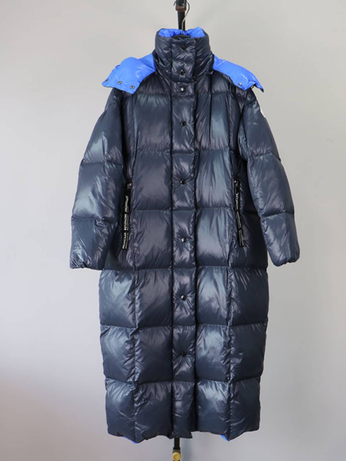 High -end quality down jacket long over -knee temperament thickened 90 white goose velvet jacket casual loose and thin