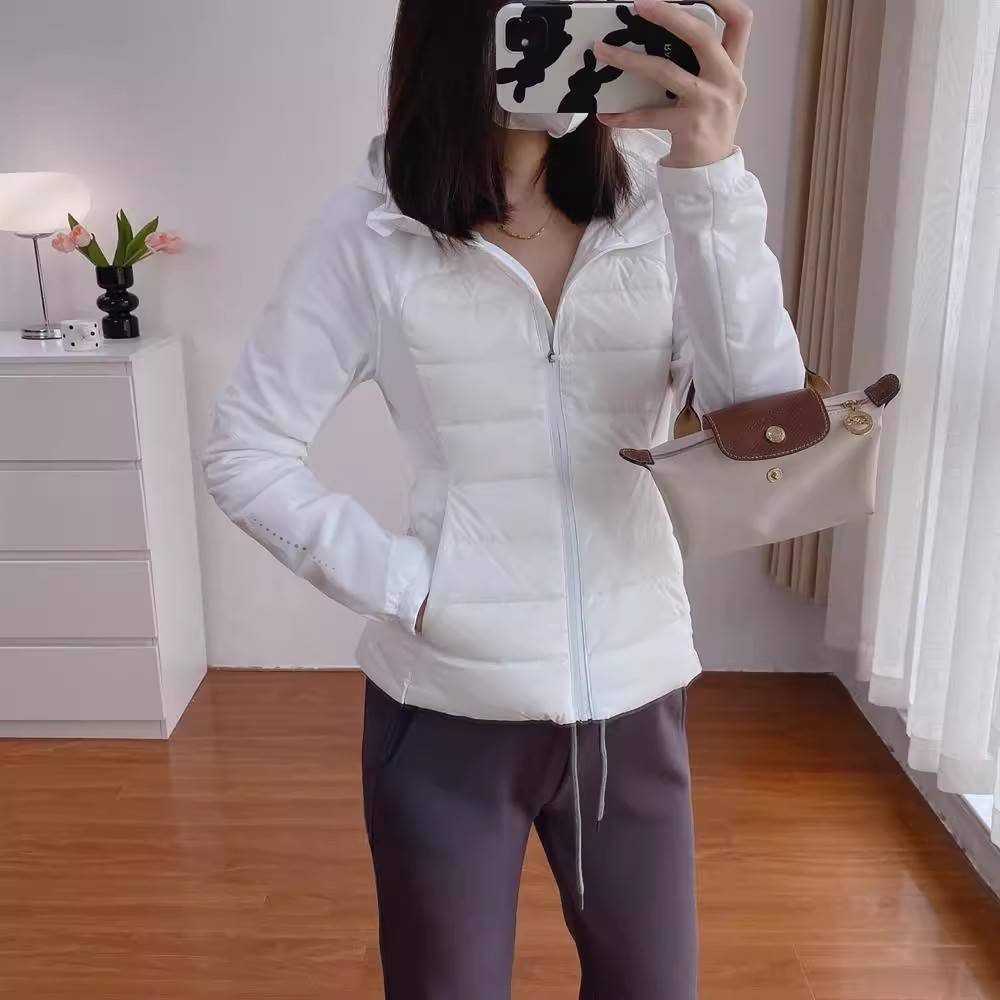 LU home cabinet 1600 casual outdoor sports 90 white duck down waist slimming, thin lightweight down jacket outer jacket female