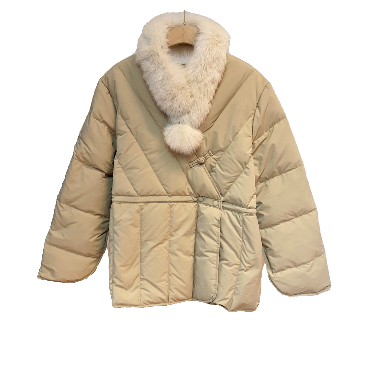 90%white duck down retro new Chinese -style plate buckle Chinese red fox Mao Mao Ling Laosan down jacket