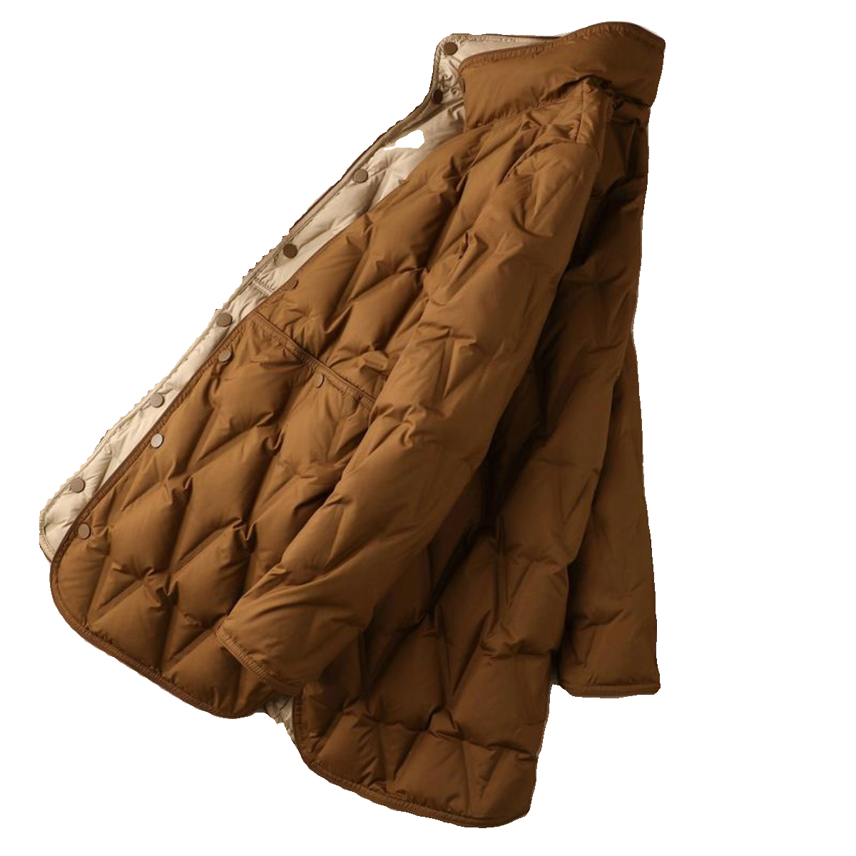 Wear imported 95 goose down jackets on a double -sided, thin down jacket