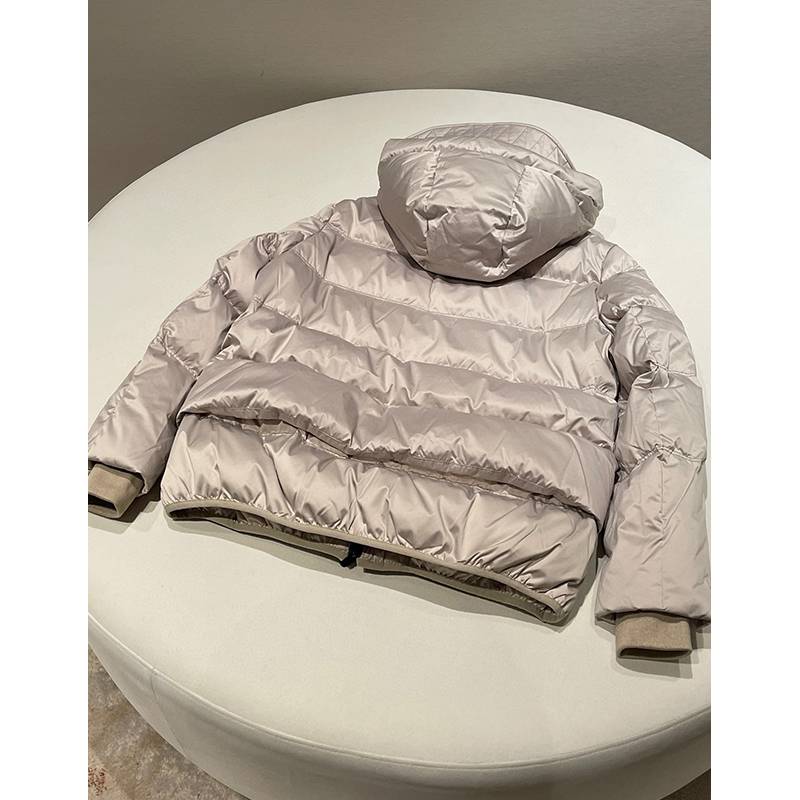 2023 autumn and winter new hat goose velvet thickened down jacket women's foreign qi and thin jacket