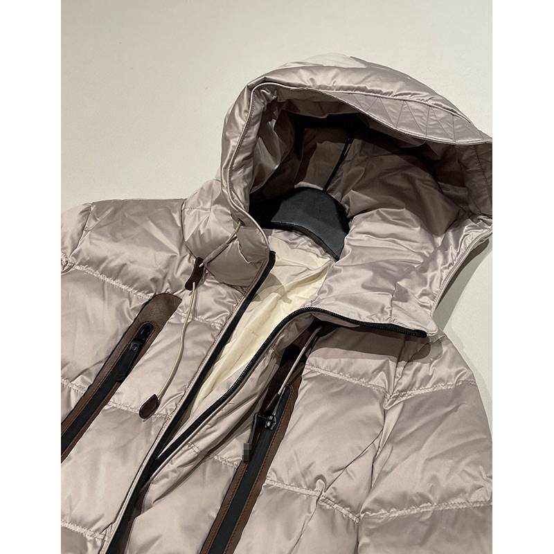 2023 autumn and winter new hat goose velvet thickened down jacket women's foreign qi and thin jacket