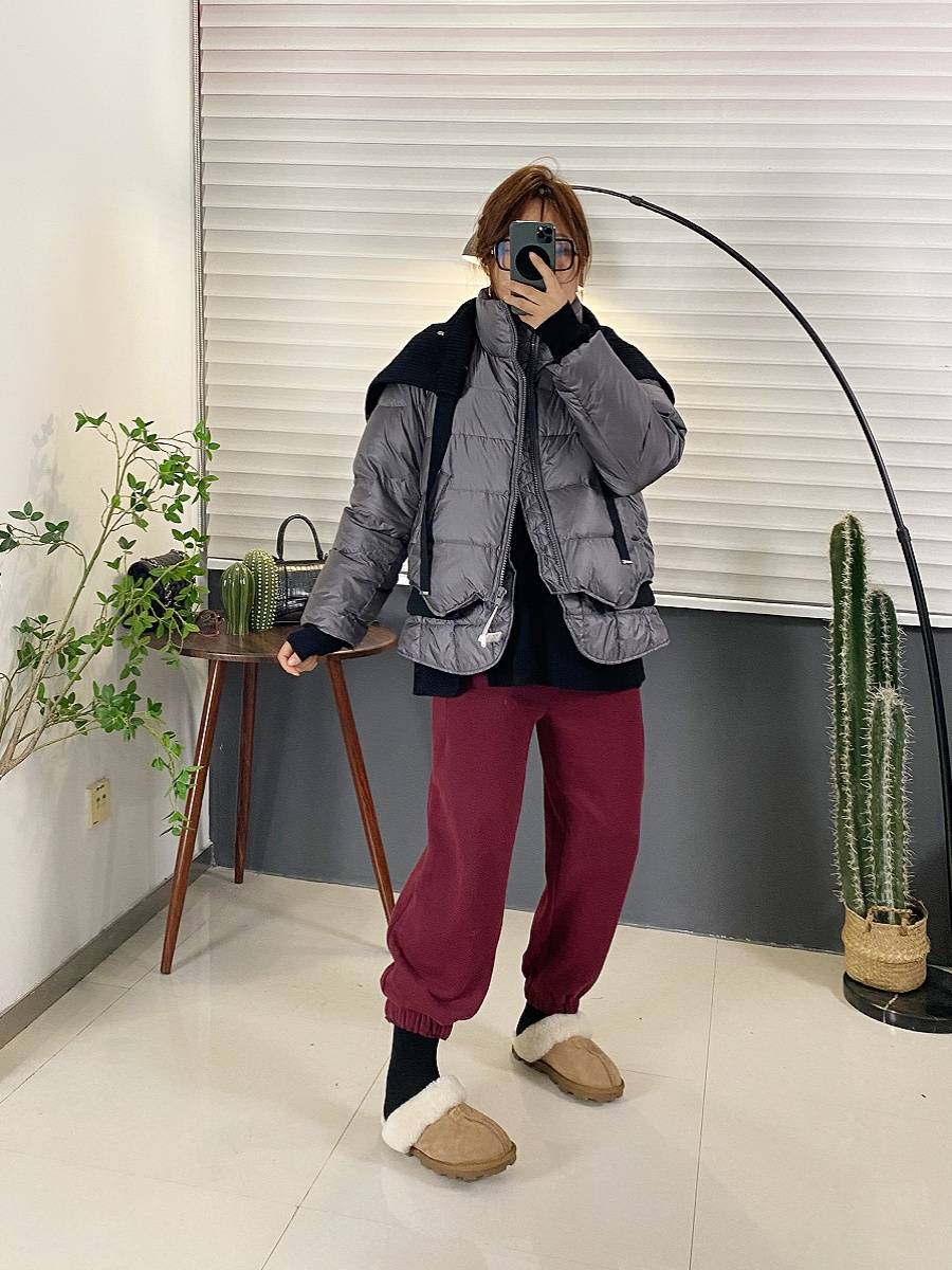 European goods design sensor knitting stitching down jacket jacket