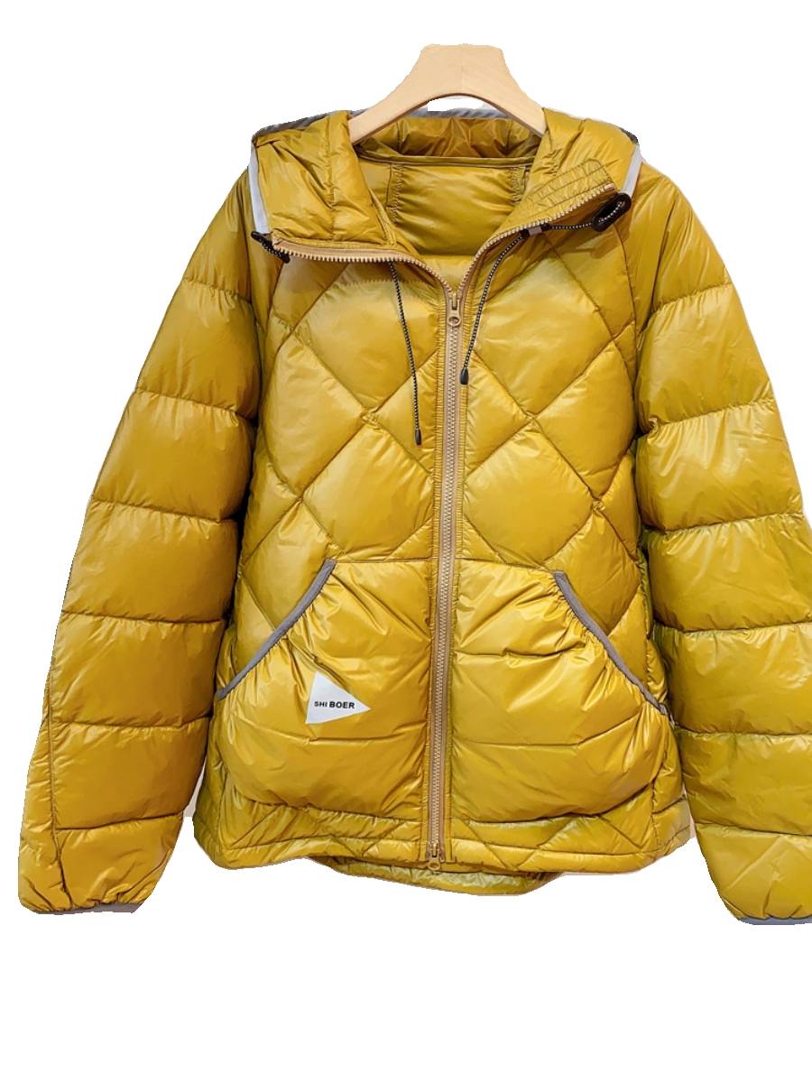 Simple windfield water fabric conventional model with hat goose velvet jacket