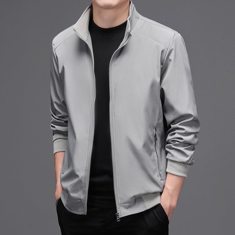 ANSZKTN Young and middle-aged men's jacket Solid color autumn stand collar men's jacket business casual jacket men
