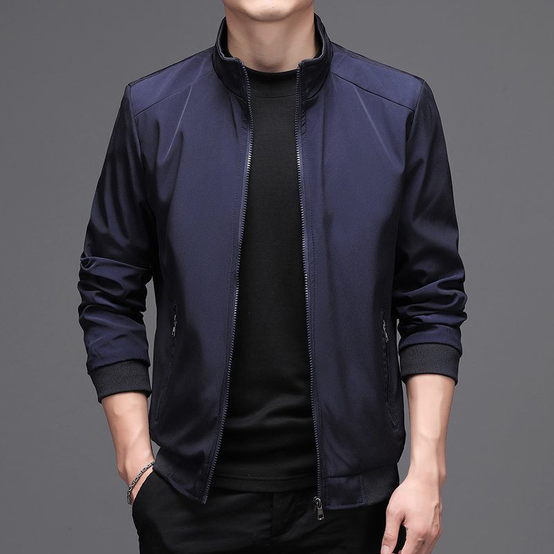 ANSZKTN Young and middle-aged men's jacket Solid color autumn stand collar men's jacket business casual jacket men