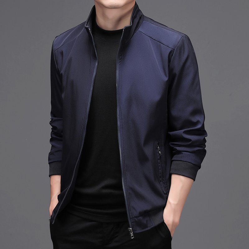 ANSZKTN Young and middle-aged men's jacket Solid color autumn stand collar men's jacket business casual jacket men