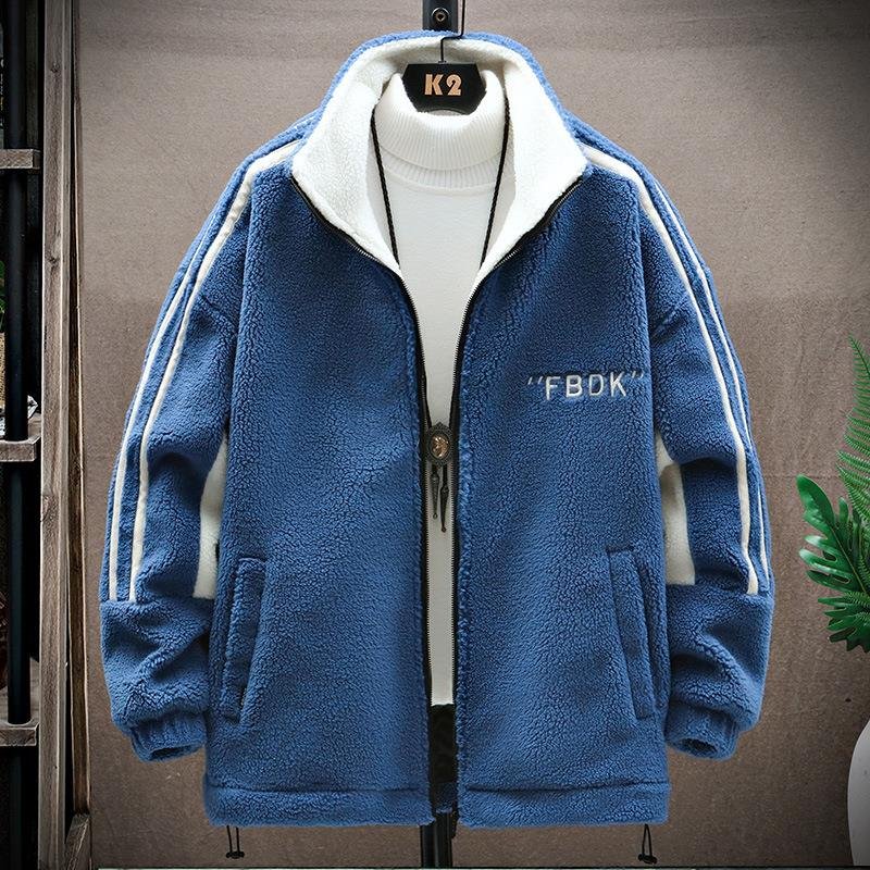 Winter Warm Fleece Thickened Lamb Fleece Men's Jacket Winter Jacket Plus Size Men's Jacket