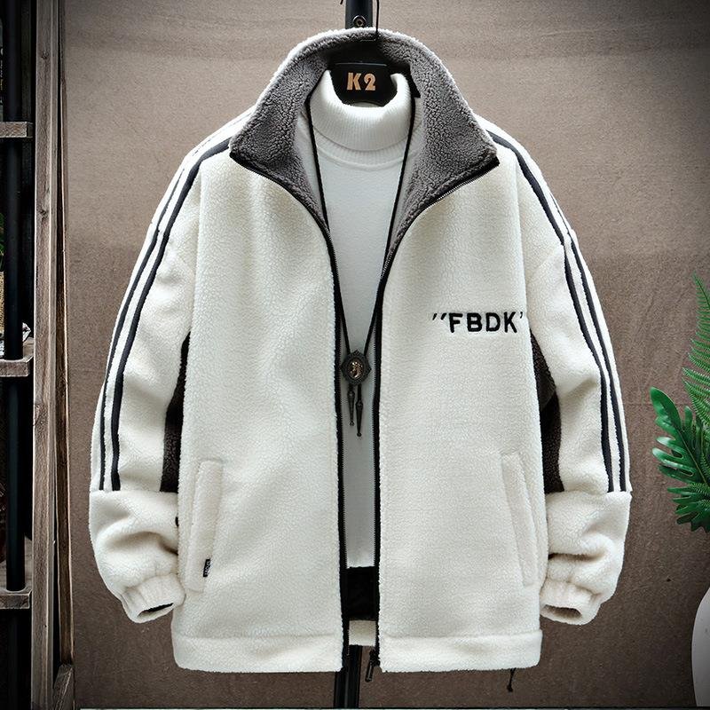 Winter Warm Fleece Thickened Lamb Fleece Men's Jacket Winter Jacket Plus Size Men's Jacket