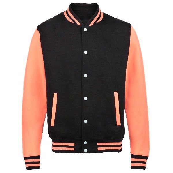 High Quality Leather Sleeve Varsity Baseball Jacket Letterman Varsity Bomber Men's Waterproof Casual Windbreaker Sweater Jacket