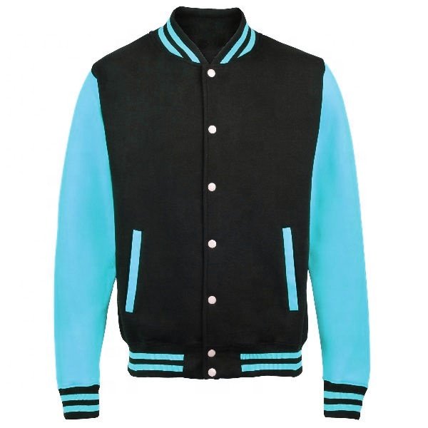 High Quality Leather Sleeve Varsity Baseball Jacket Letterman Varsity Bomber Men's Waterproof Casual Windbreaker Sweater Jacket