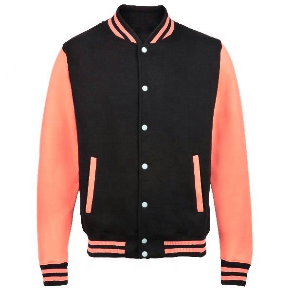 High Quality Leather Sleeve Varsity Baseball Jacket Letterman Varsity Bomber Men's Waterproof Casual Windbreaker Sweater Jacket