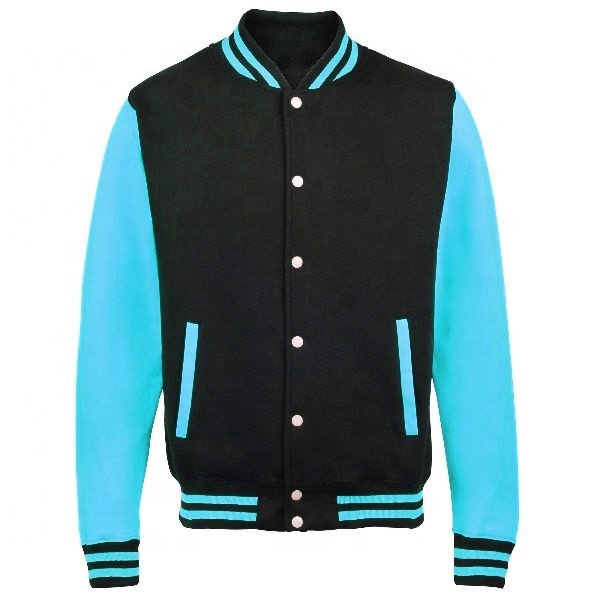 High Quality Leather Sleeve Varsity Baseball Jacket Letterman Varsity Bomber Men's Waterproof Casual Windbreaker Sweater Jacket