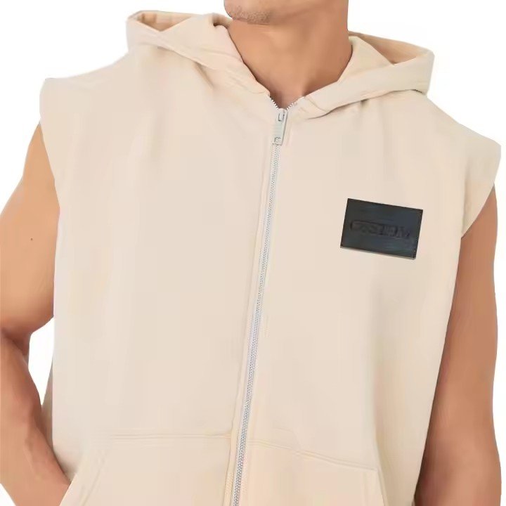 Fashion men jacket short sleeve zip up hoodie gym wear lounge wear french terry fleece inside usa hoodie
