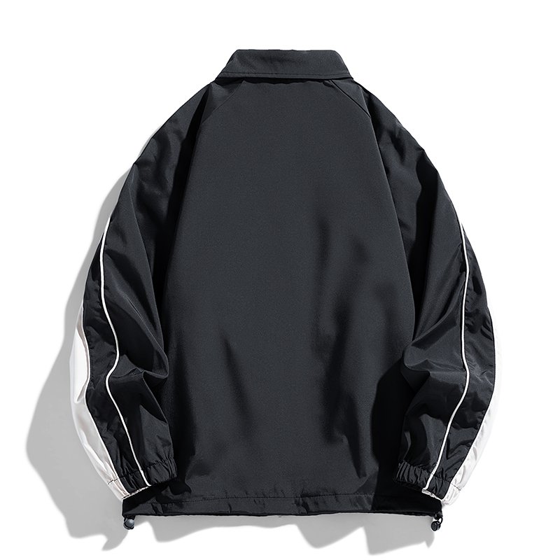 Custom Branded Jacket for Men Lapel Collar Zip-up Windbreaker Regular Outdoors Two-tones Wind Breaker Jacket for Men