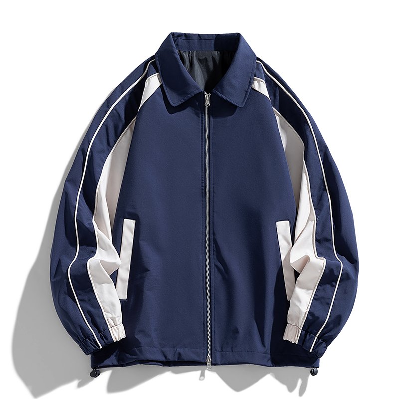 Custom Branded Jacket for Men Lapel Collar Zip-up Windbreaker Regular Outdoors Two-tones Wind Breaker Jacket for Men
