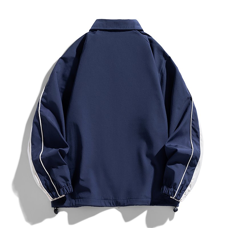 Custom Branded Jacket for Men Lapel Collar Zip-up Windbreaker Regular Outdoors Two-tones Wind Breaker Jacket for Men