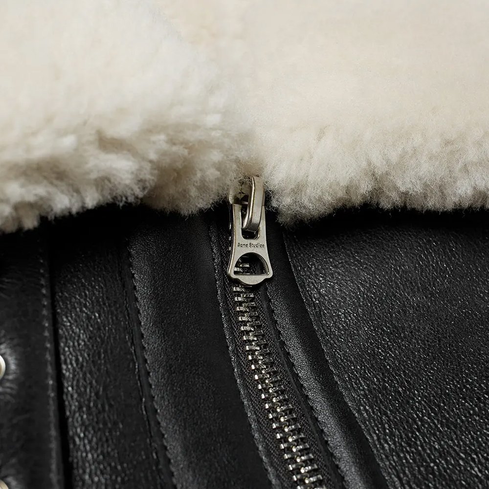 Wholesale Genuine Sheep Leather Jacket Men's High Street Biker Bomber Leather Black Brown Color Stand Collar Zipper Jacket Coat