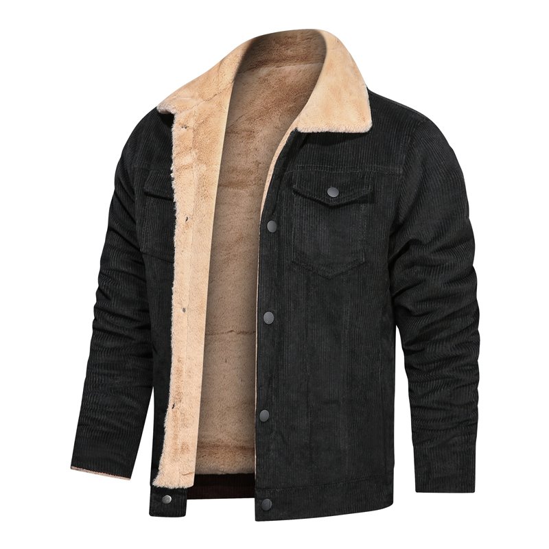 Customized 100% Best Selling Men's Corduroy Jackets Casual Fleece Keep Warm Outdoor Winter Quilted Coats for Men Wholesale Good