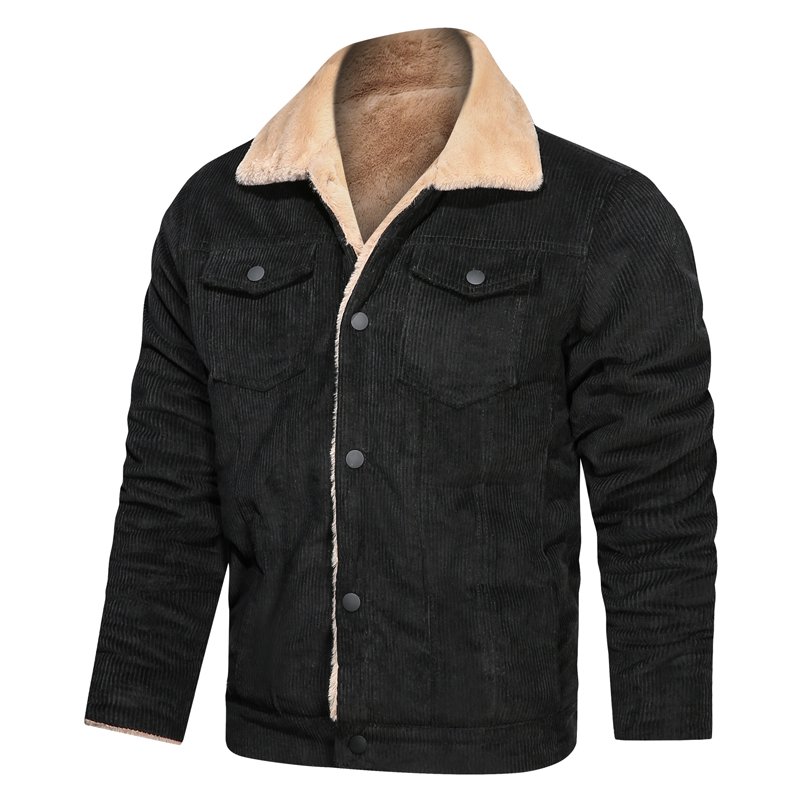 Customized 100% Best Selling Men's Corduroy Jackets Casual Fleece Keep Warm Outdoor Winter Quilted Coats for Men Wholesale Good