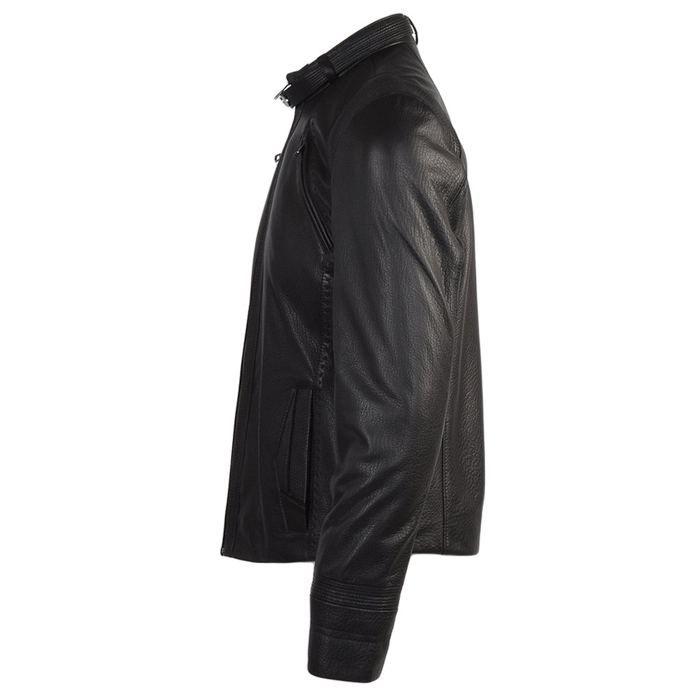 High Quality Zip Up Leather Jacket For Men New Style 100% Genuine Long Casual Leather Jacket