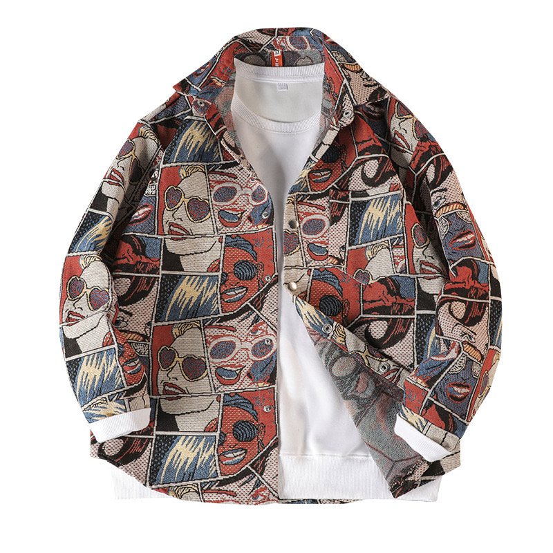 Fashion Designer Tapestry Jacket Men Streetwear Men's Clothing Tapisserie Clothes Plus Size Men's Zip Up Jackets