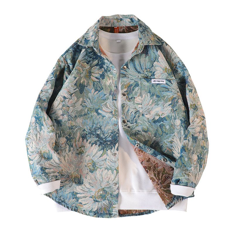 Fashion Designer Tapestry Jacket Men Streetwear Men's Clothing Tapisserie Clothes Plus Size Men's Zip Up Jackets