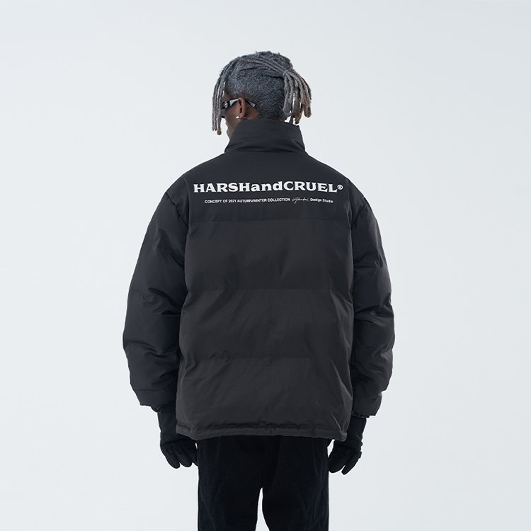 Mens double wear thick puff all over printing street padded women soft coat custom logo factory OEM winter jackets