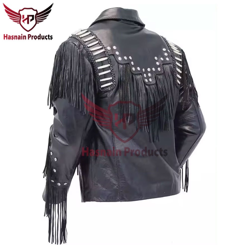 Handcrafted Premium Quality Soft Buffalo Leather Fringes Jacket 100% Genuine Western Wear Men Cowboy Jacket Vintage Style