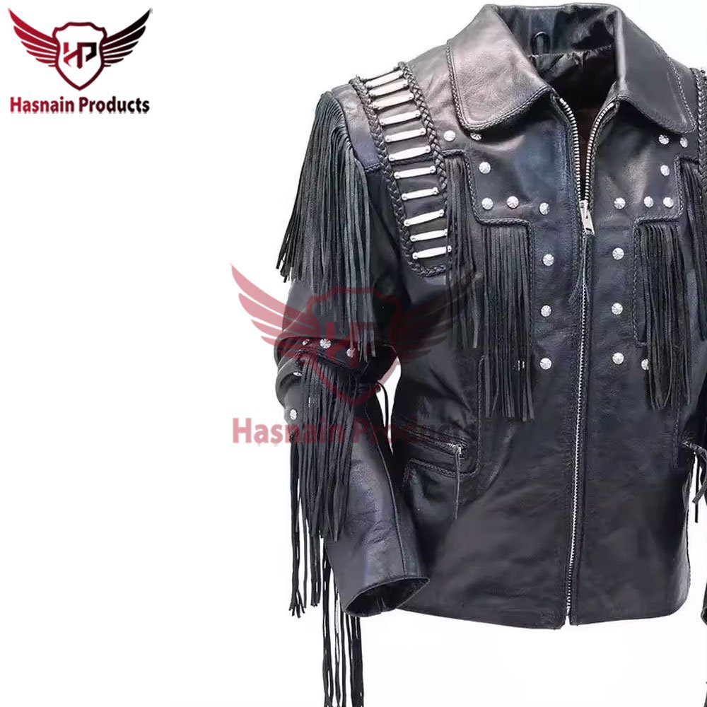 Handcrafted Premium Quality Soft Buffalo Leather Fringes Jacket 100% Genuine Western Wear Men Cowboy Jacket Vintage Style